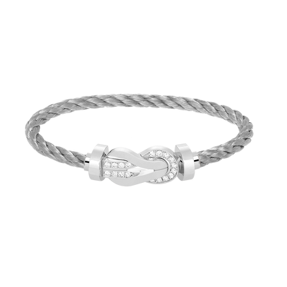 [ECHO ]CHANCE LARGE 8 FIGURE BUCKLE HALF DIAMOND BRACELET SILVER