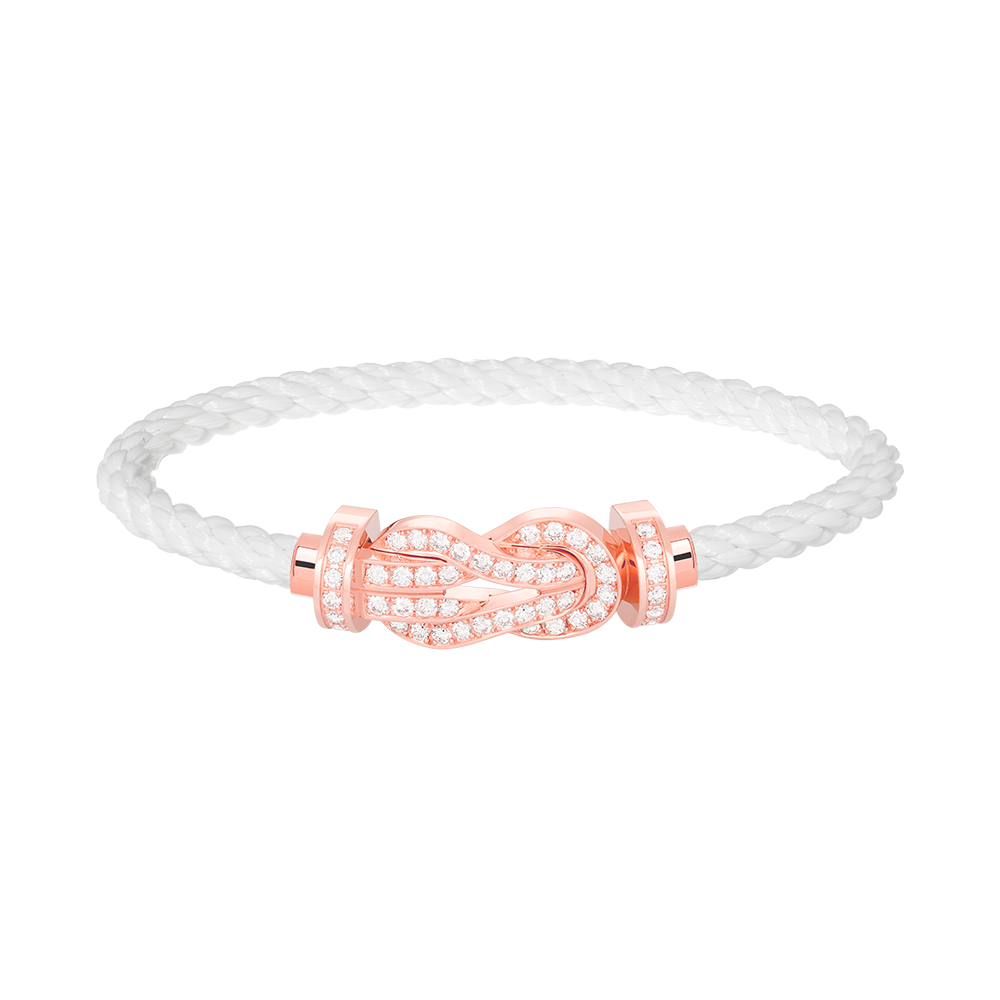 [ECHO ]CHANCE LARGE 8 FIGURE BUCKLE FULL DIAMOND BRACELET ROSE GOLD