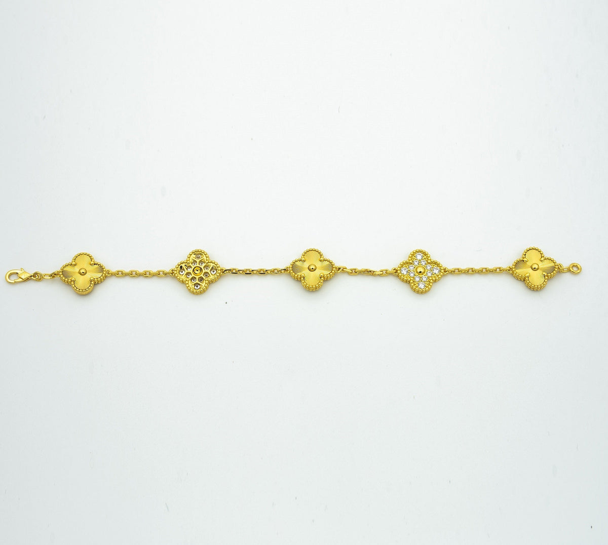 [ECHO ]CLOVER BRACELET 5 MOTIFS GOLD DIAMOND