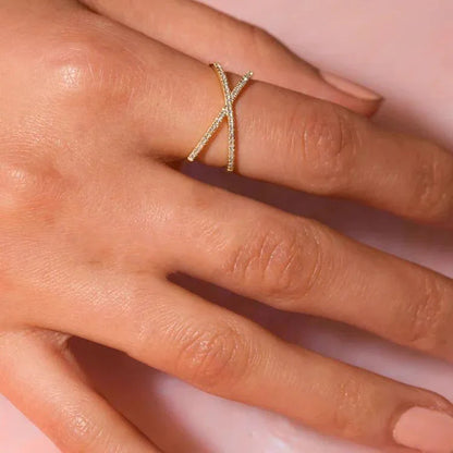 [Echo Fine]Nia Gold Diamond Cross Ring