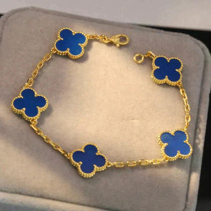 [ECHO ] CLOVER 5 MOTIF BLUE AGATE BRACELET COLLECTION