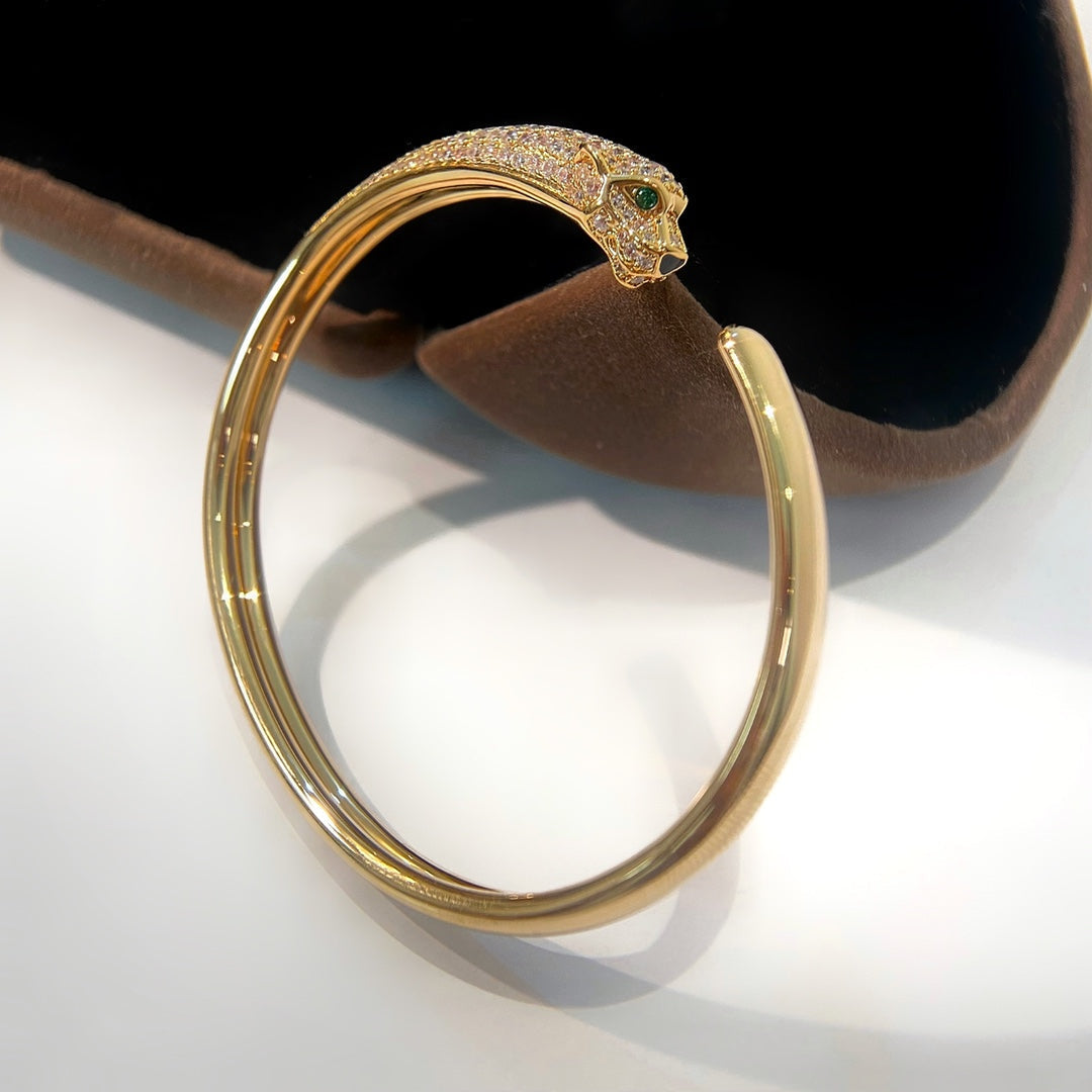 [ECHO ]PANTHERE GOLD DIAMOND OPEN BRACELET