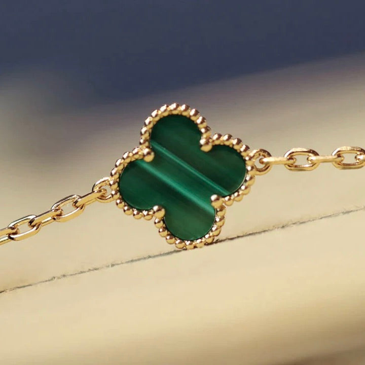 [ECHO ]CLOVER 20 MOTIFS MALACHITE DIAMOND NECKLACE