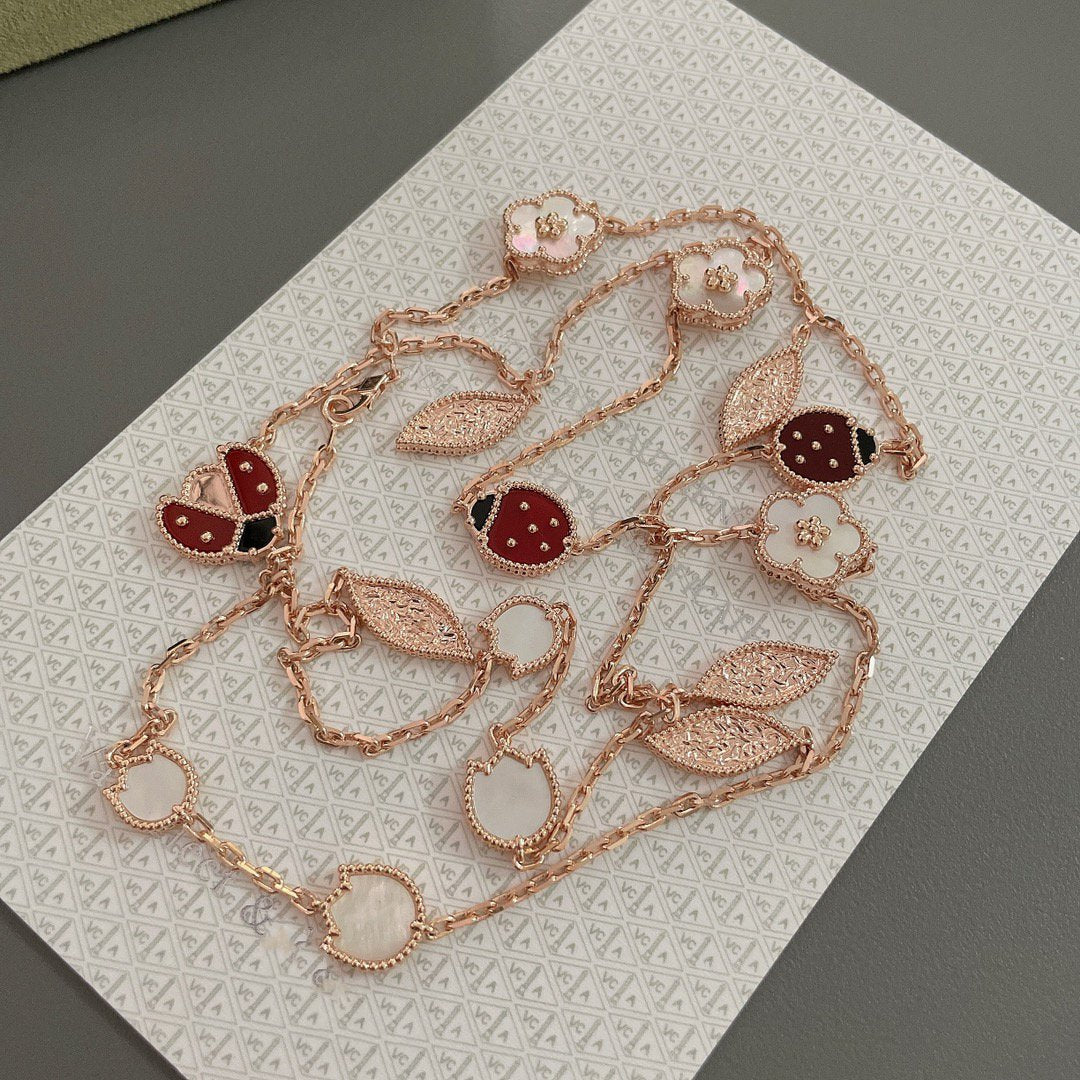 [ECHO ]LUCKY SPRING 15 MOTIFS ROSE GOLD NECKLACE