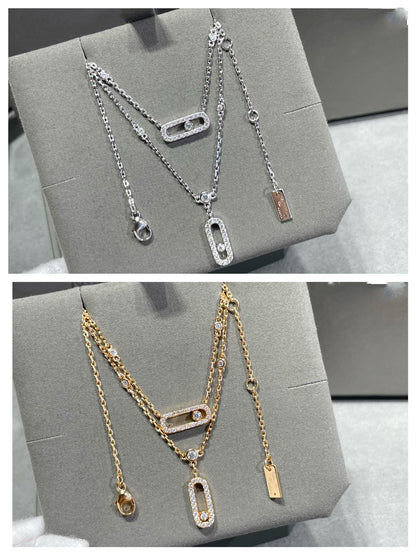 [ECHO]MOVE 2 ROW DIAMOND NECKLACE