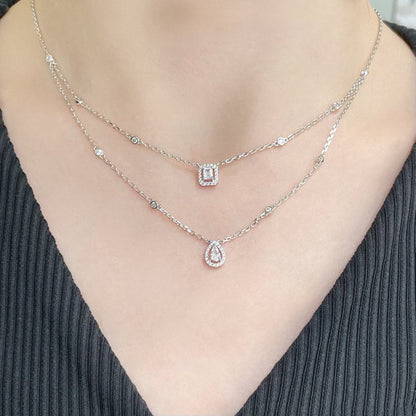 [ECHO]MY TWIN 2 ROW DIAMOND NECKLACE