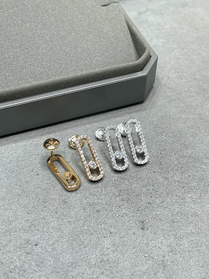 [ECHO]MOVE UNO STUD DIAMOND PAVED EARRINGS