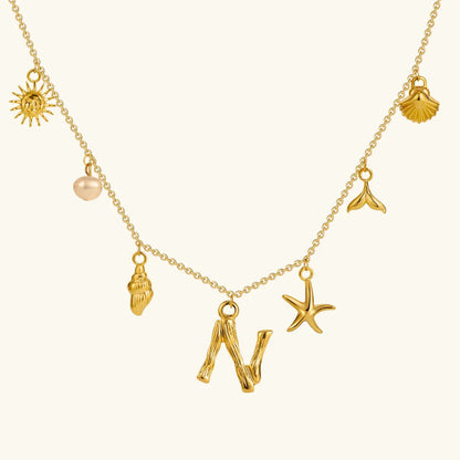 [Echo Fine]Avaria Ocean Initial Necklace