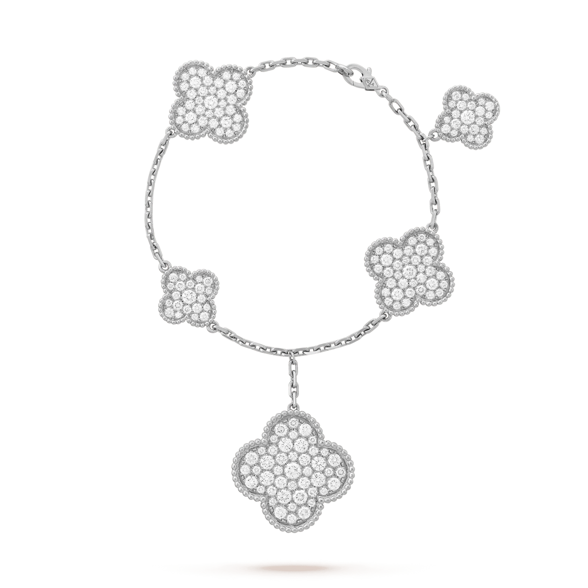 [ECHO ]CLOVER 6 MOTIFS SILVER DIAMOND BRACELET