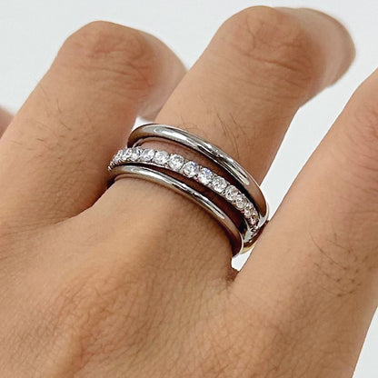 [Echo Fine]Desiree Stacked Diamond Ring