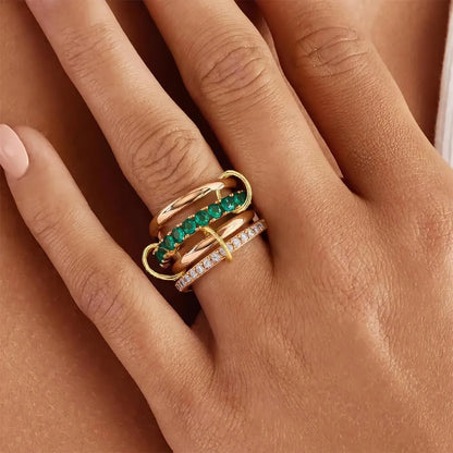 [Echo Fine]Imani Stacked Diamond Ring
