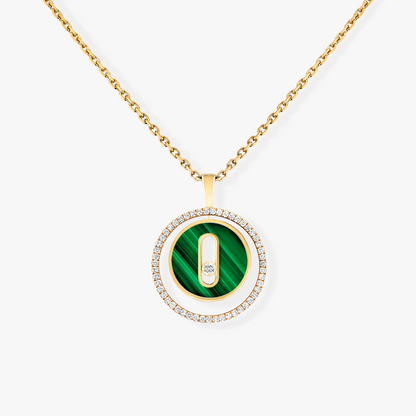 [ECHO]LUCKY MOVE 1 DIAMOND MALACHITE GOLD DIAMOND NECKLACE