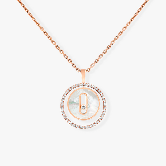 [ECHO]LUCKY MOVE 1 DIAMOND WHITE MOTHER OF PEARL PINK GOLD DIAMOND NECKLACE