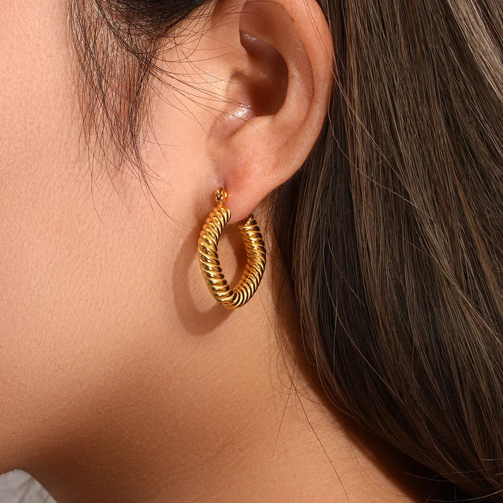 [Echo Fine]Emani Twist Square Earrings