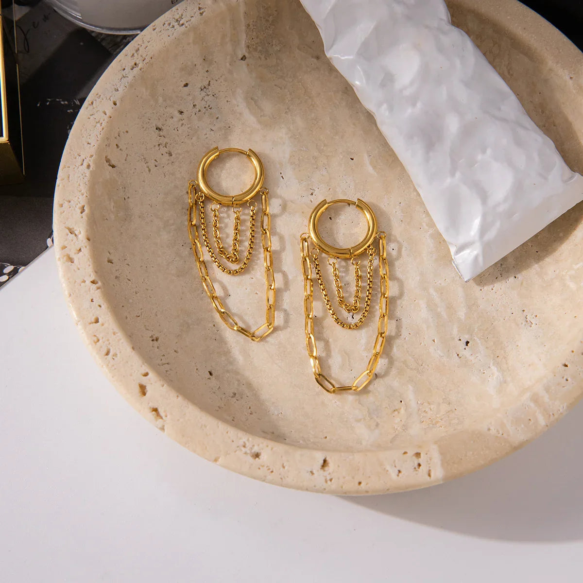[Echo Fine]Alaina Link Chain Hoops
