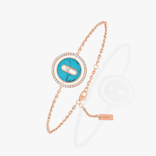 [ECHO]LUCKY MOVE TURQUOISE PINK GOLD DIAMOND BRACELET