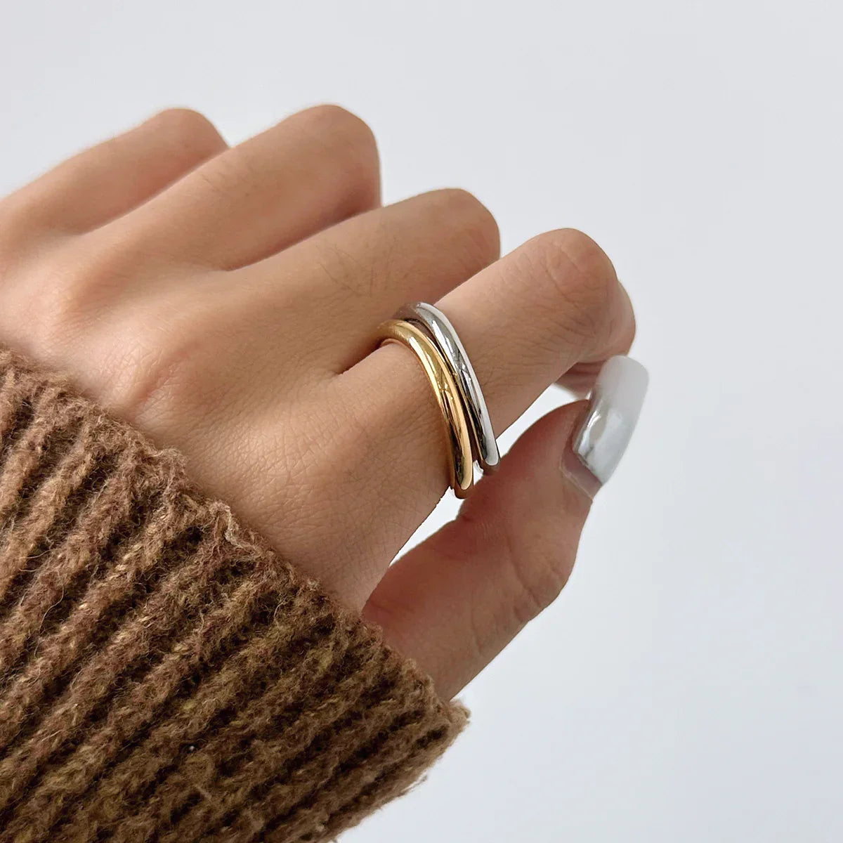 [Echo Fine]Miley Gold & Silver Layered Rings