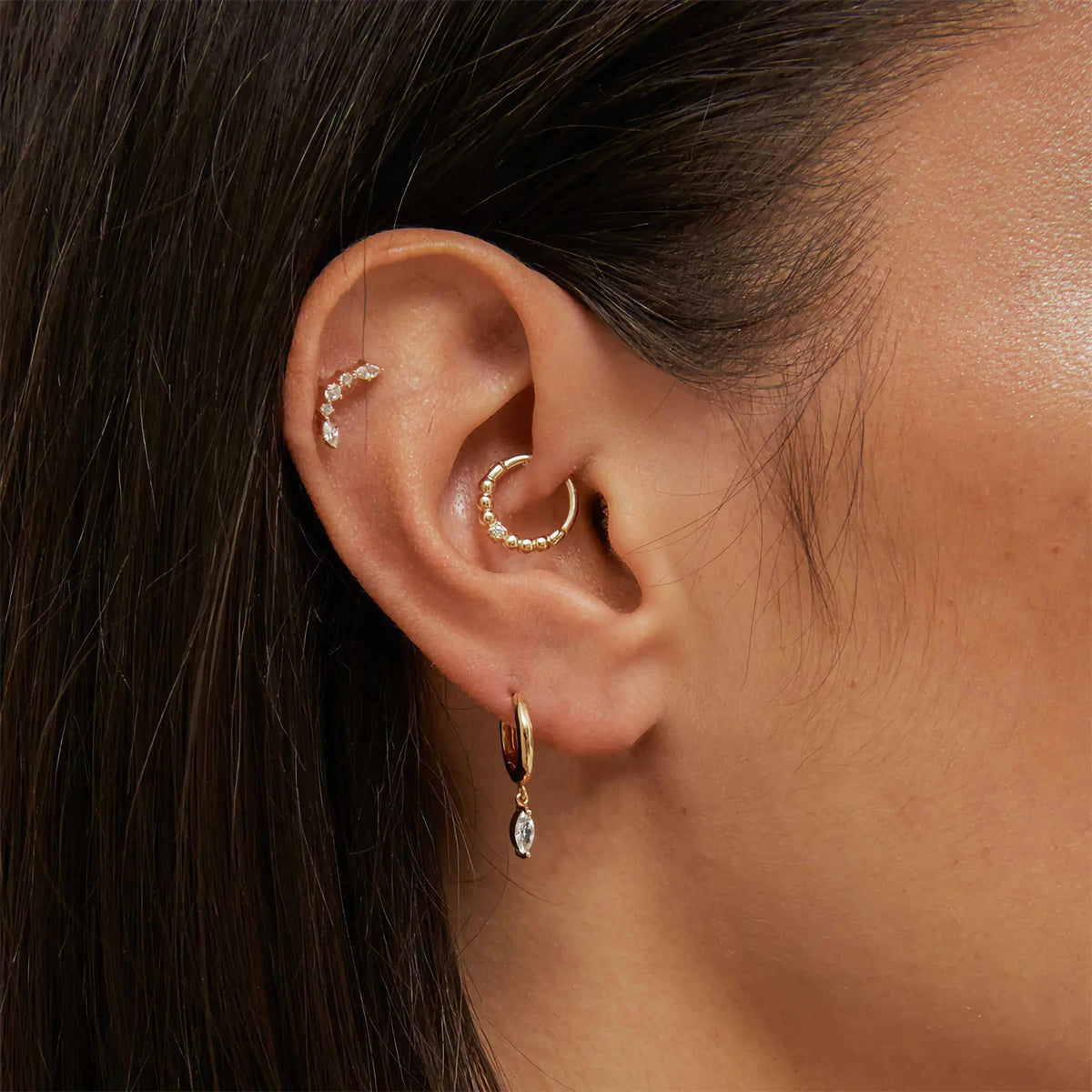 [Echo Fine]Lacey Diamond Hoops