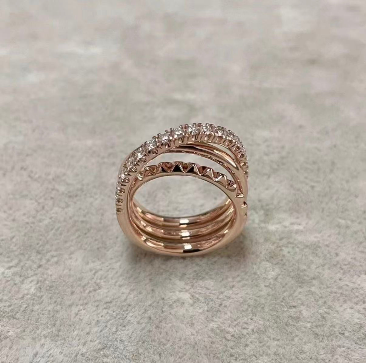 [ECHO]ETINCELLE COLLECTION ROSE GOLD DIAMOND RING