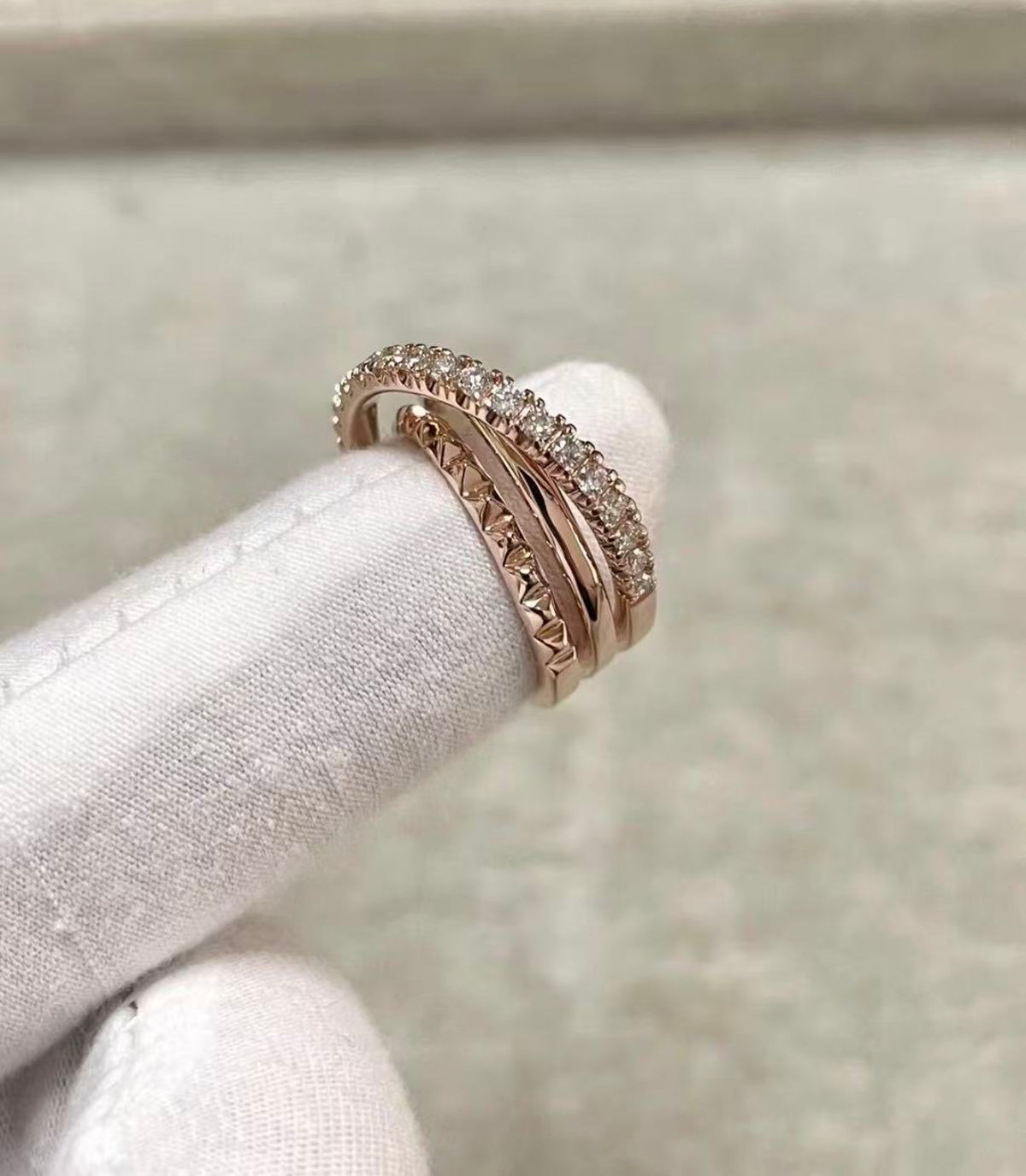 [ECHO]ETINCELLE COLLECTION ROSE GOLD DIAMOND RING
