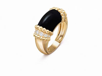 [ECHO]PERLEE COLLECTION 18K YELLOW GOLD MALACHITE DIAMOND RING
