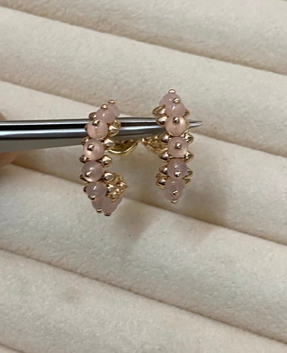 [ECHO ]CLASH COLLECTION AGATE CHALCEDONY STUD EARRINGS