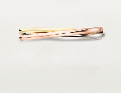 [ECHO ]TRINITY COLLECTION CLASSIC THREE-COLOUR GOLD TRIPLE BAND BANGLE