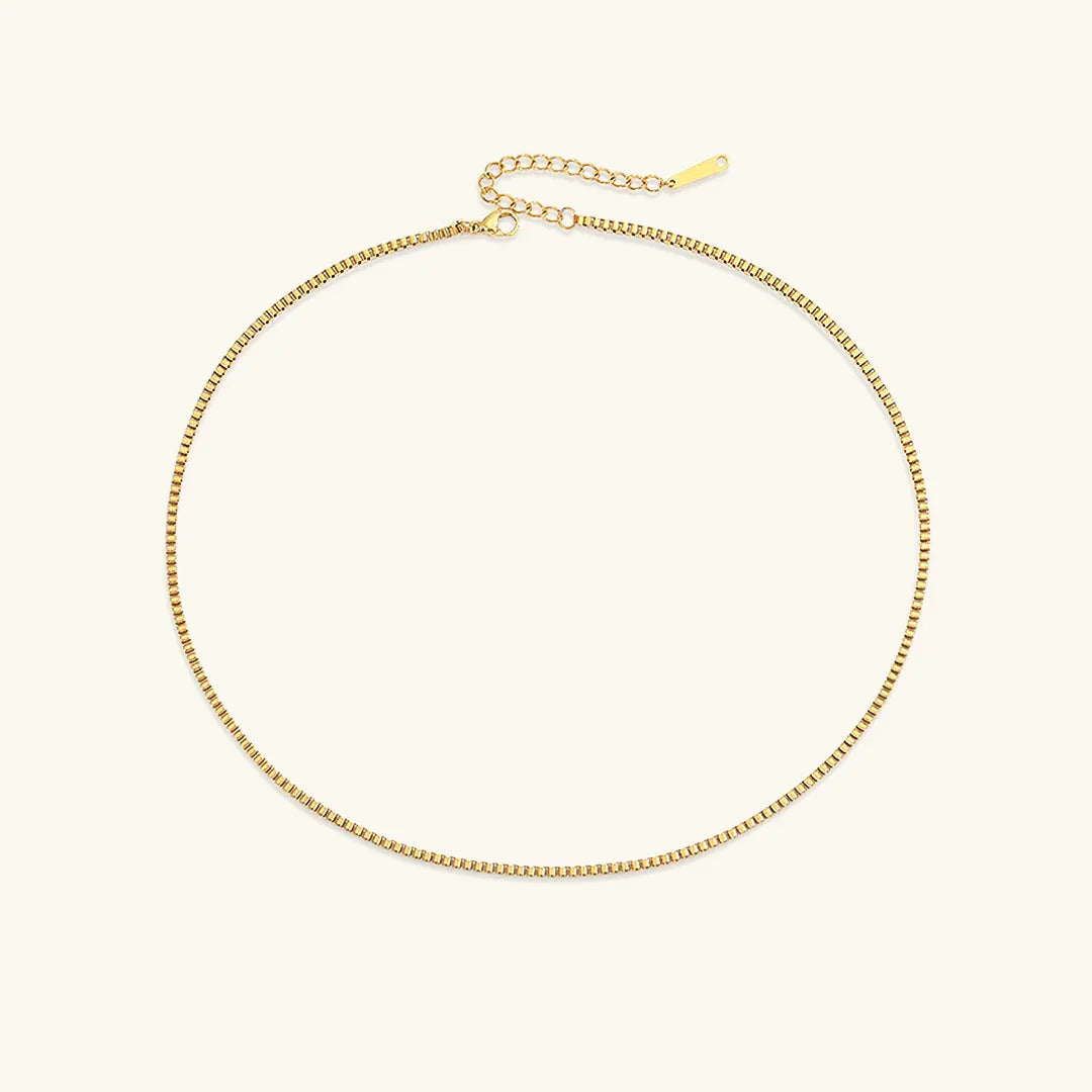 [Echo Fine]Danica Box Chain Gold Necklace