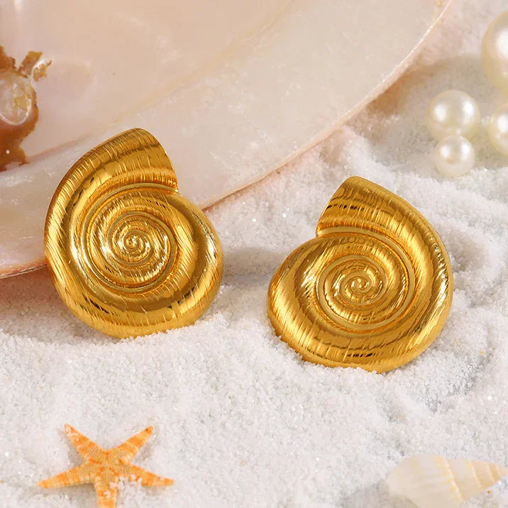 [Echo Fine]Nauticia Gold Shell Earrings