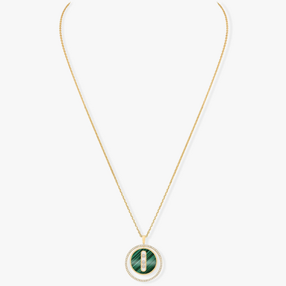 [ECHO]LUCKY MOVE 3 DIAMOND MALACHITE GOLD DIAMOND NECKLACE