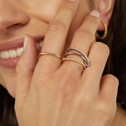 [Echo Fine]Ivy Stacked Diamond Ring