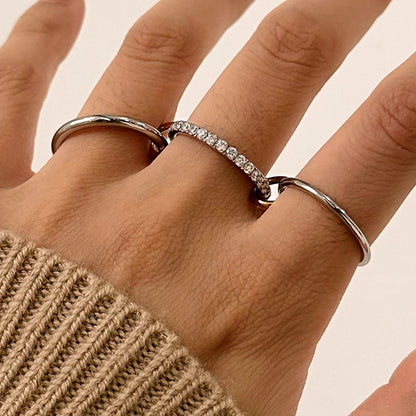 [Echo Fine]Desiree Stacked Diamond Ring