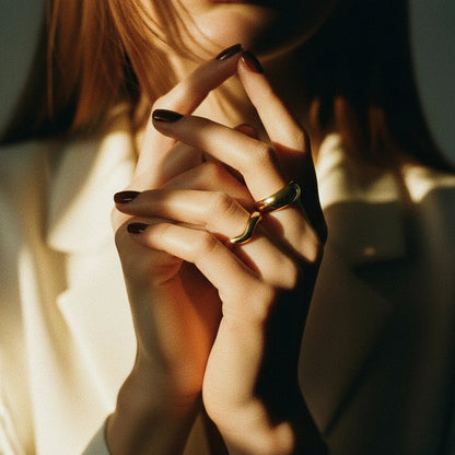 [Echo Fine]Lunaria Gold Wave Ring
