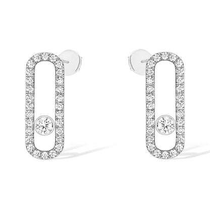 [ECHO]MOVE UNO STUD DIAMOND PAVED EARRINGS