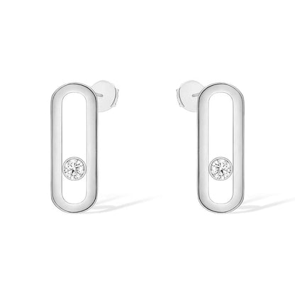 [ECHO]MOVE UNO SMALL 1 DIAMOND EARRINGS
