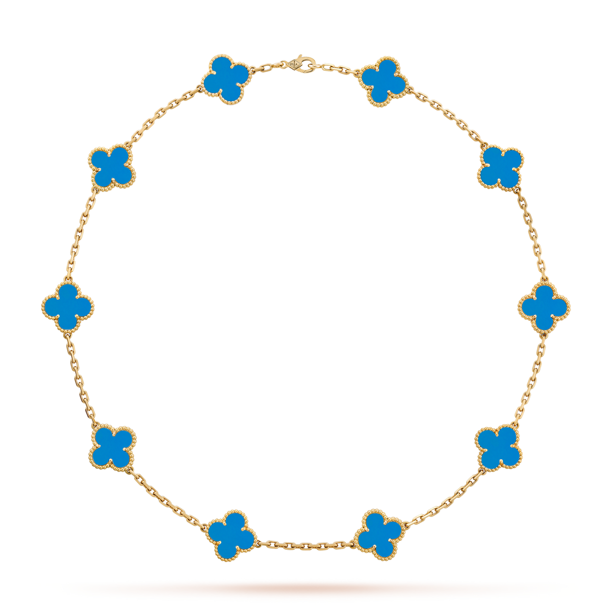 [ECHO ]CLOVER 10 MOTIFS BLUE AGATE NECKLACE
