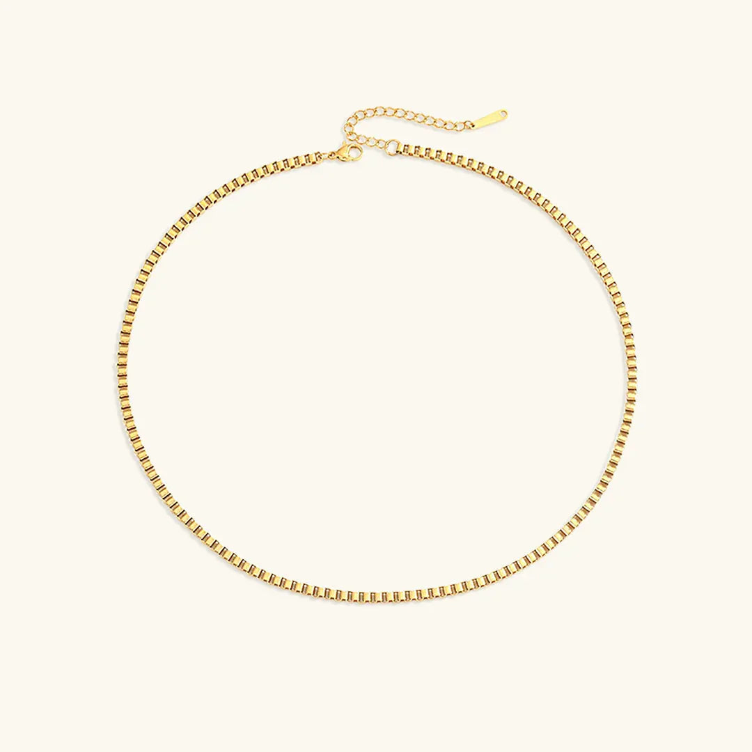 [Echo Fine]Danica Box Chain Gold Necklace