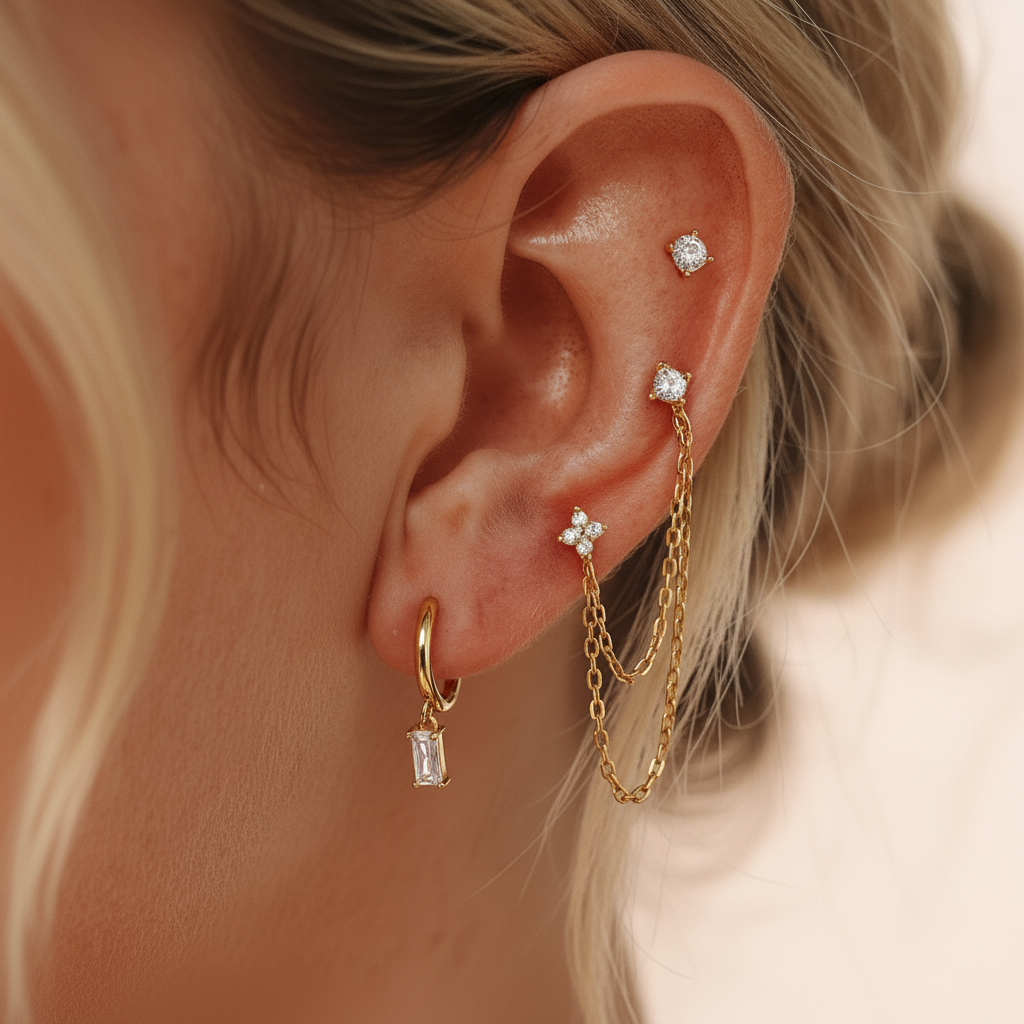 [Echo Fine]Dina Essential Diamond Earrings Bundle