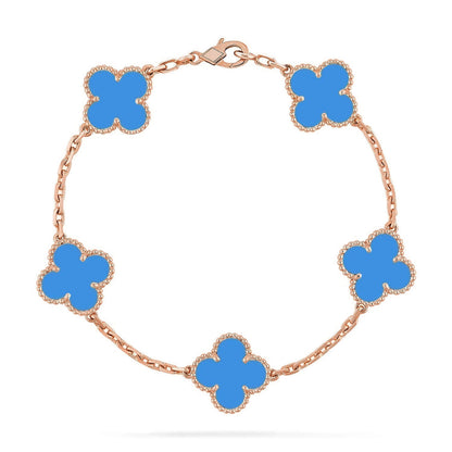 [ECHO ] CLOVER 5 MOTIF BLUE AGATE BRACELET COLLECTION