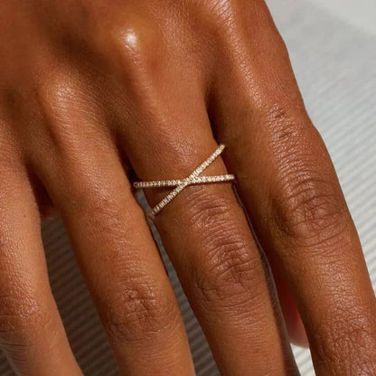 [Echo Fine]Nia Gold Diamond Cross Ring