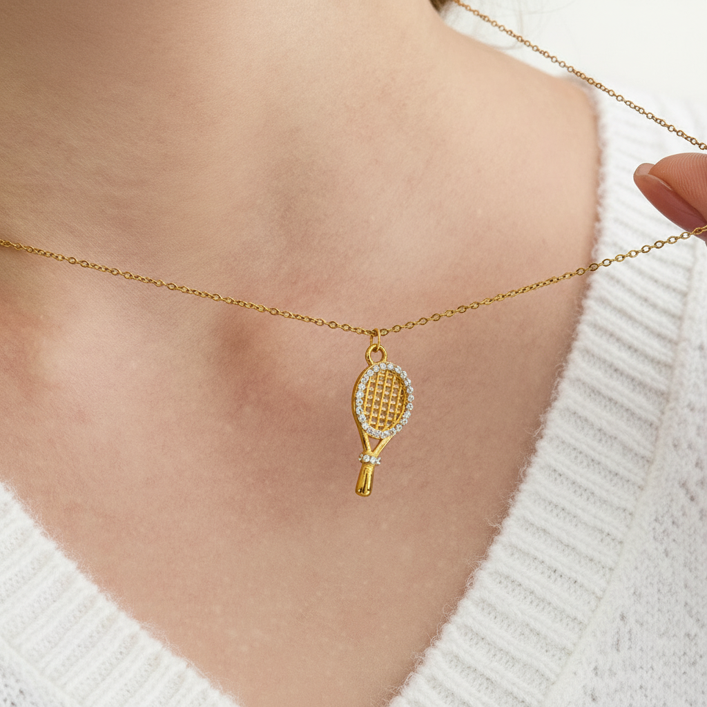 [Echo Fine]Aces Gold Tennis Pendant