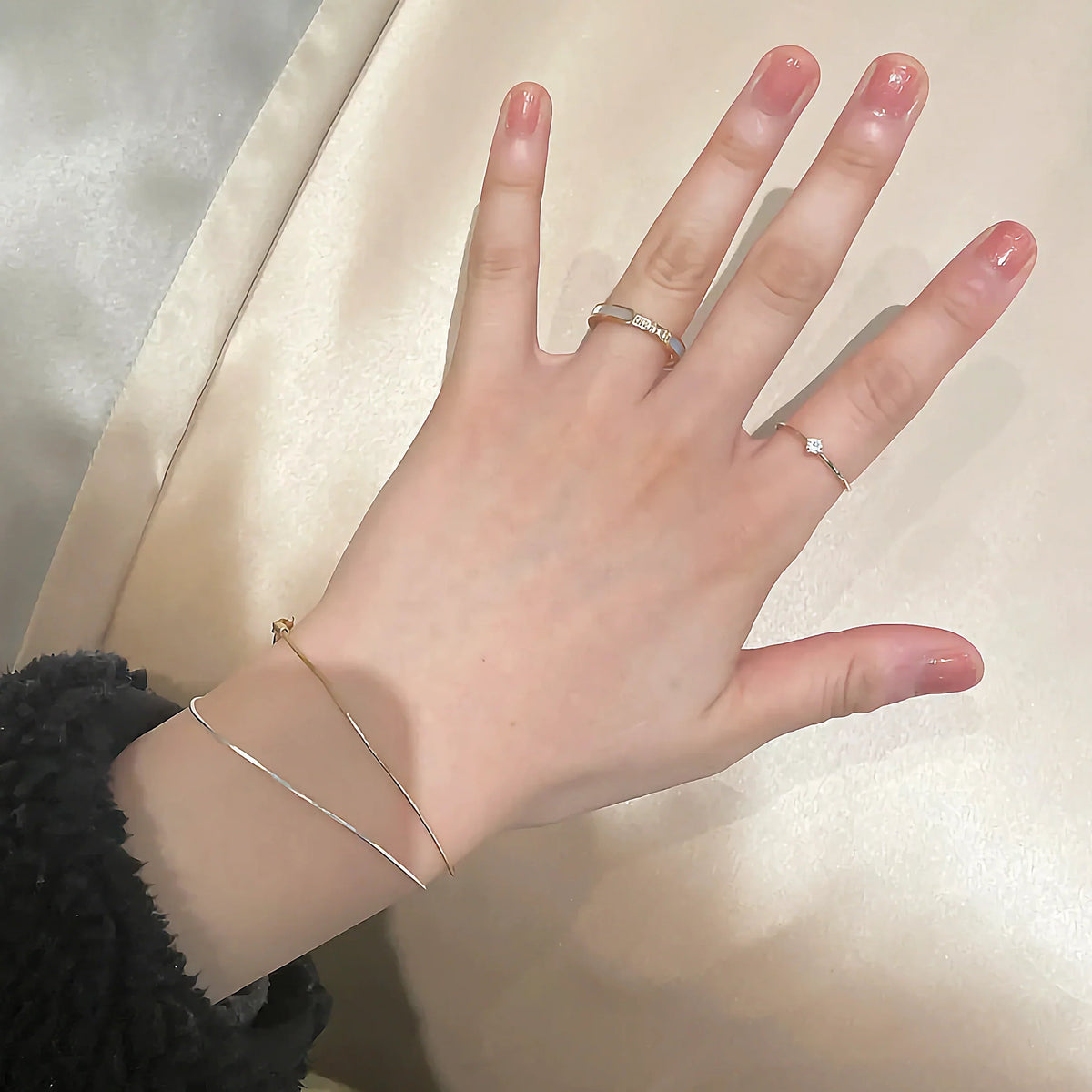 [Echo Fine]Gabrielle Diamond Simulant Gold Ring