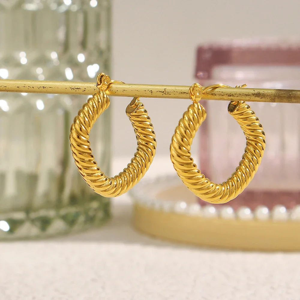 [Echo Fine]Emani Twist Square Earrings