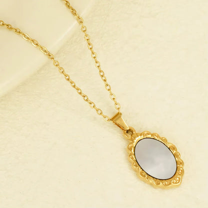 [Echo Fine]Roselle Vintage Mother Of Pearl Pendant