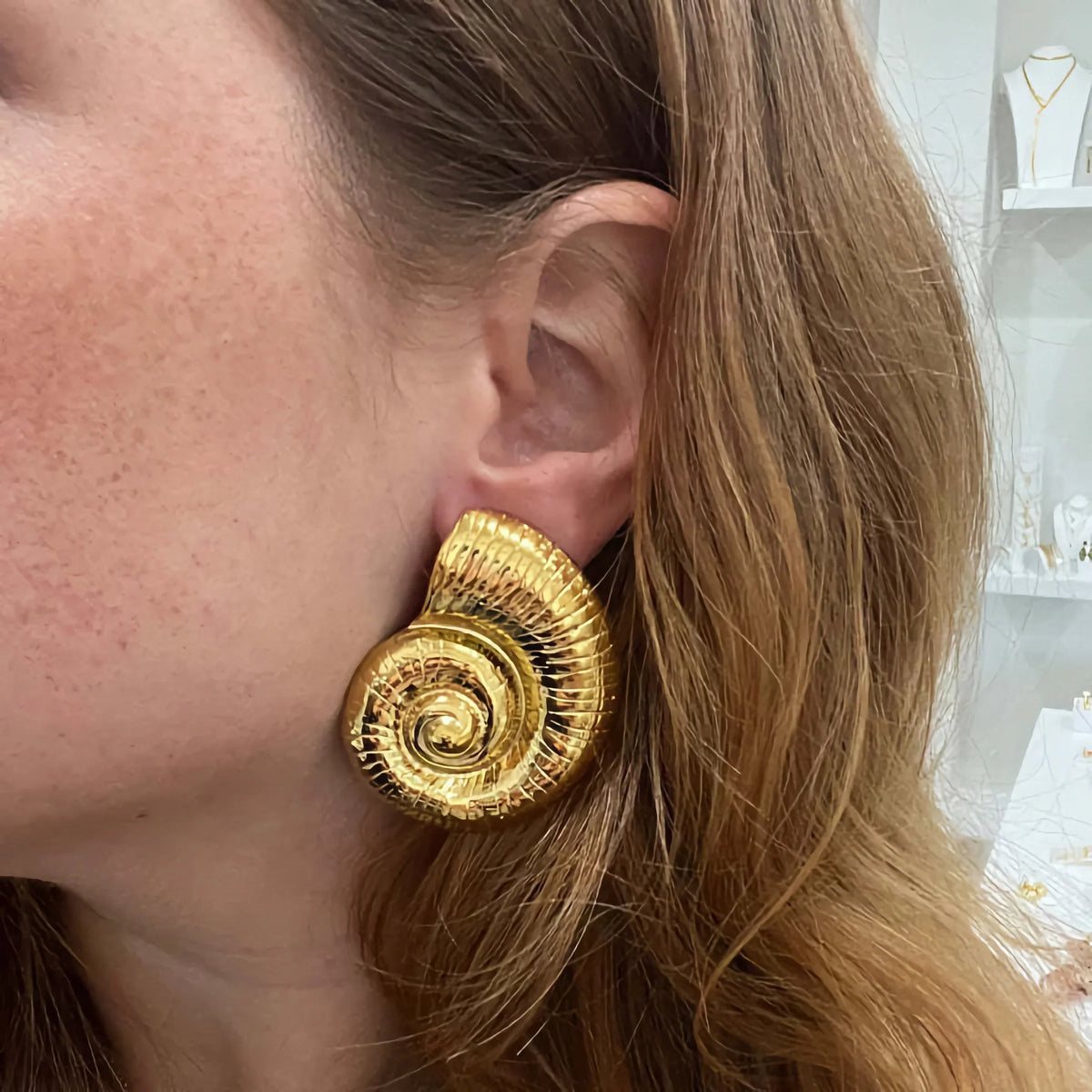 [Echo Fine]Nauticia Gold Shell Earrings