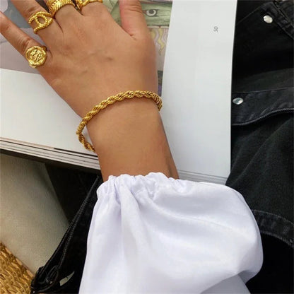 [Echo Fine]Gigi Rope Chain Gold Bracelet