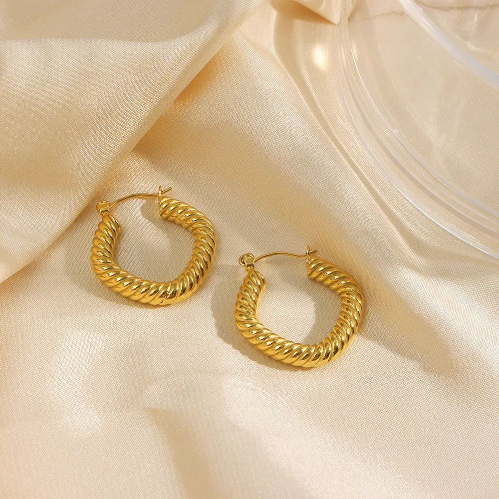 [Echo Fine]Emani Twist Square Earrings