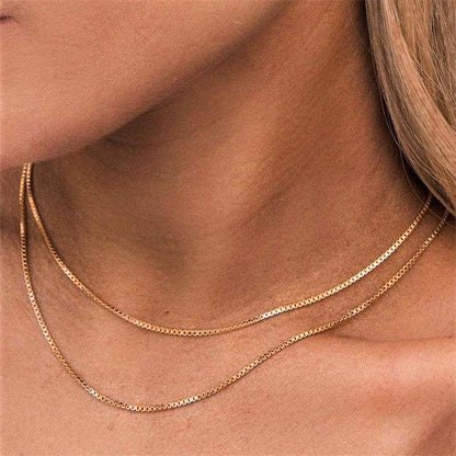 [Echo Fine]Danica Box Chain Gold Necklace