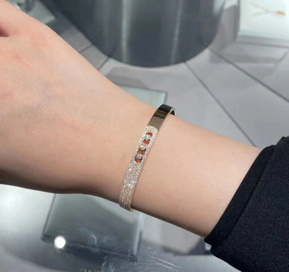 [ECHO]Move Noa Rose Gold Pavé Diamond Bangle Bracelet