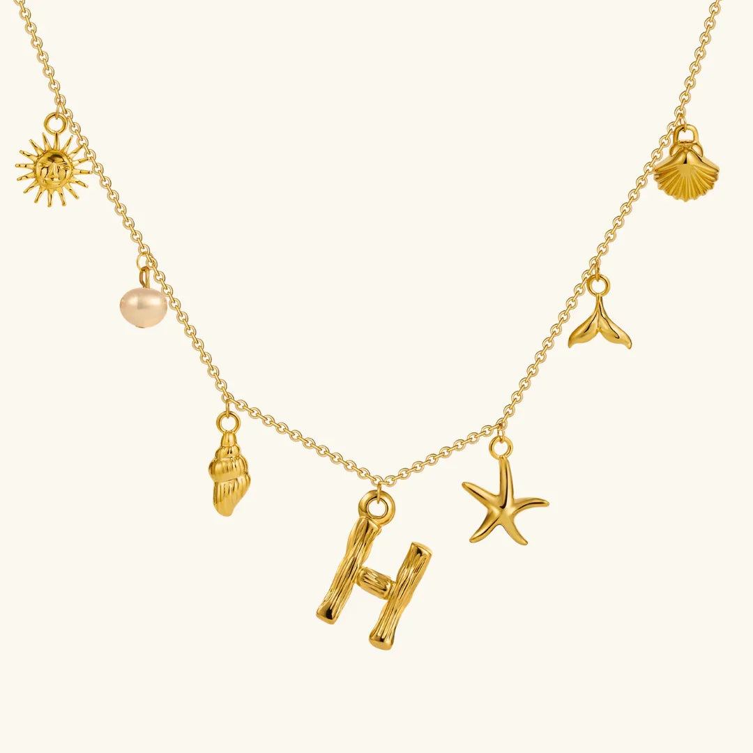 [Echo Fine]Avaria Ocean Initial Necklace